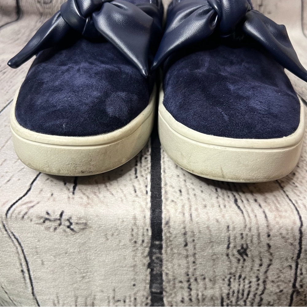 Spenco Barbados Orthotic Bow Suede Mules in Navy Blue Size 8 - Picture 7 of 10